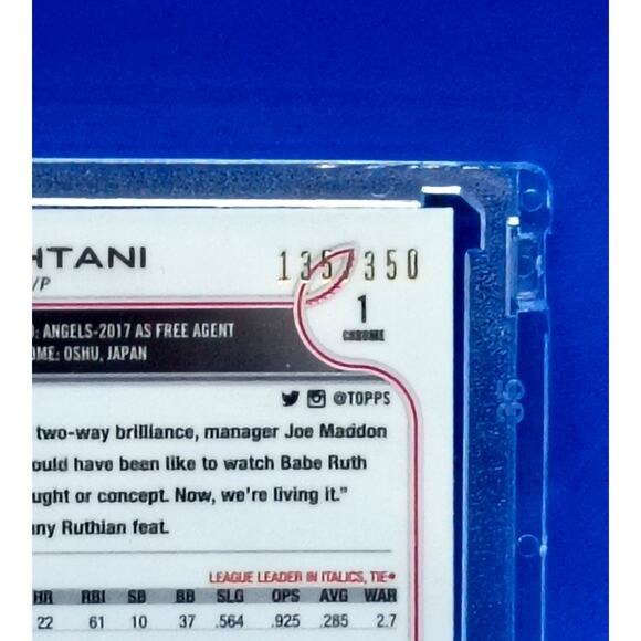 Shohei Ohtani #1 Topps Chrome Pink Speckled Foil 2022 #ed 135/350 - Picture 8 of 10